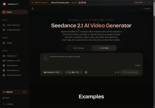 seedance21.io - Text-to-video