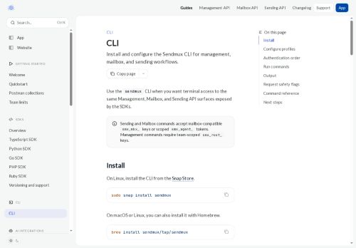 Sendmux CLI - Developer tools