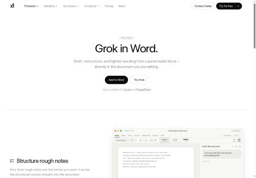 Grok Word - Writing assistant