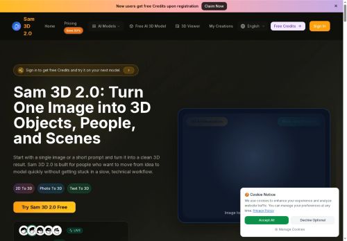 Sam3d2.com - 3d logo