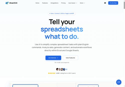 SheetXAI - Spreadsheets