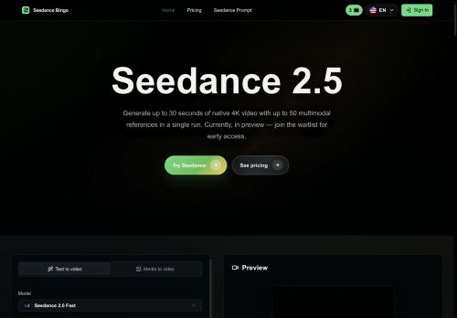 seedance.bingo - Text-to-video