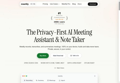 Meetily AI - Meeting assistant logo