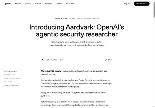 Aardvark - OpenAI - Security and Privacy logo
