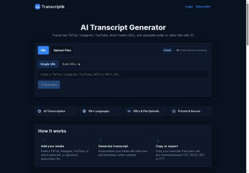 Transcriptik AI - Transcriber
