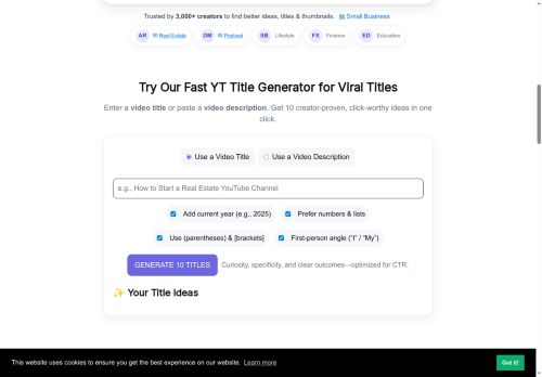AI YouTube Title Generator- PackaPop - Content creation logo