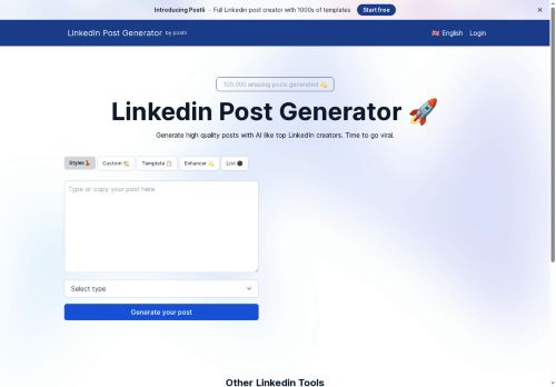 LinkedIn Post Generator - Content creation logo