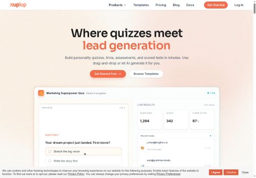 Uplup - Quiz generator