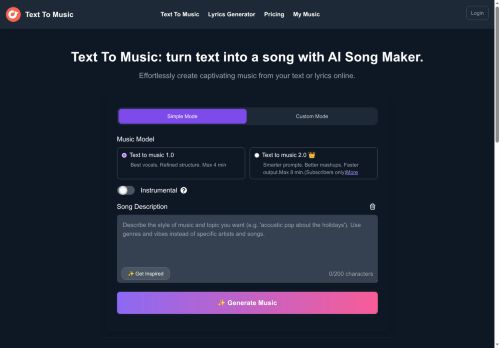 texttomusic.org - Music