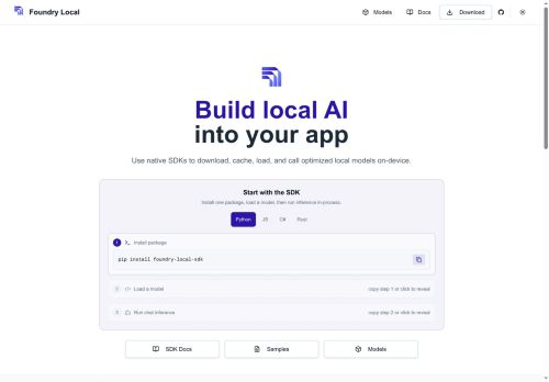 foundrylocal.ai - Infrastructure tools logo