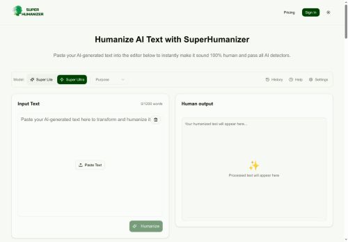 Super Humanizer AI - Paraphraser logo