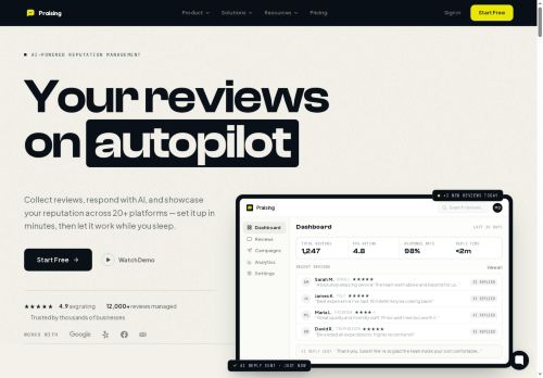 Praising AI - Review Management