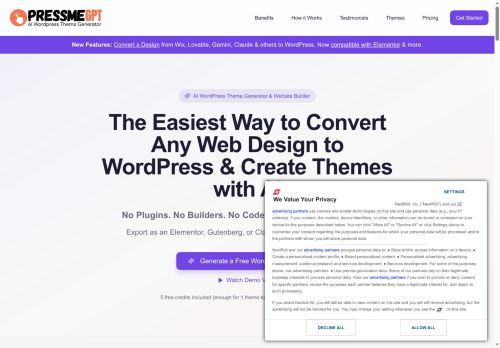 PressMeGPT - AI website builder