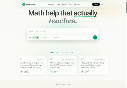 Mathbuddy AI - Homework assistant
