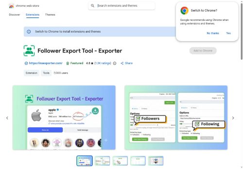 Chrome Web Store - Social Media