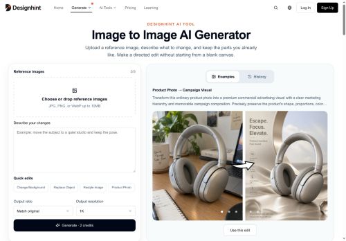 DesignHint - Image to Image - Image editing