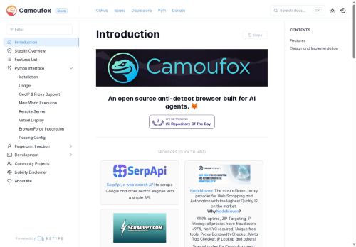 Camoufox - Developer tools