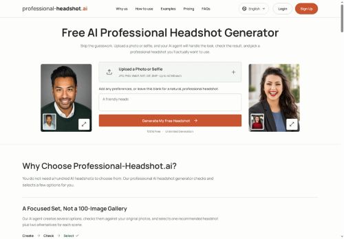 Professional-Headshot.ai - Image editing