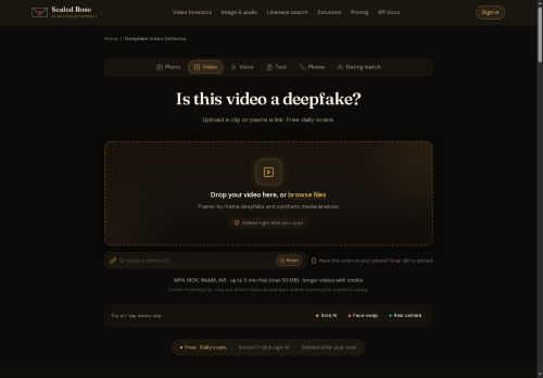 Sealedrose - Fake video detector - Security and Privacy