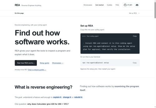 REA - Developer tools
