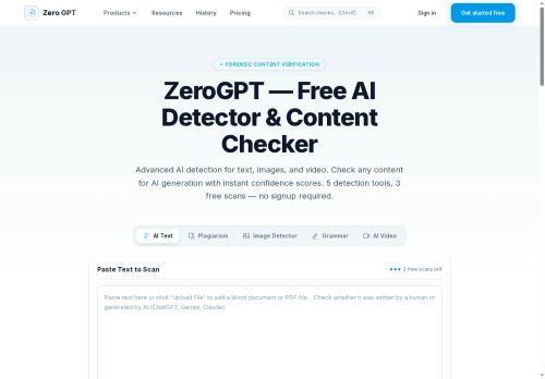 Zero GPT - AI Detection