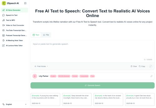 2Speech AI - Text-to-speech