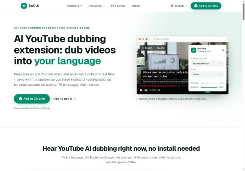 EarDub - Video Editing